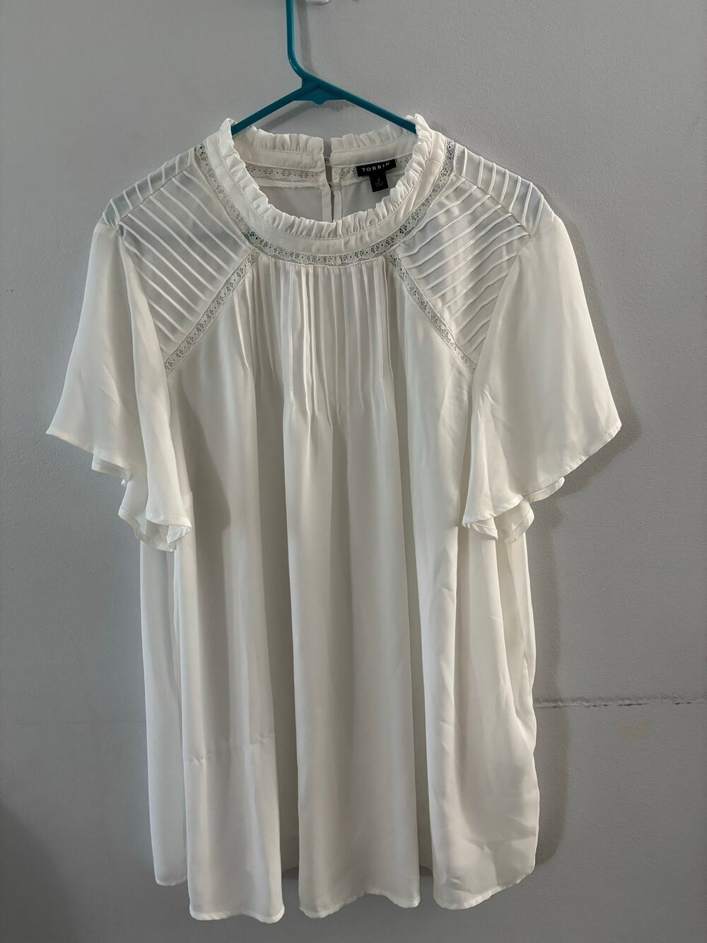 Torrid Womens Georgette Blouse Size 2X White Flowy Lightweight Neutral Office
